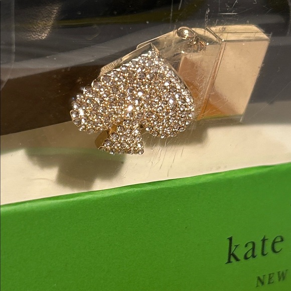 NWT Kate Spade skinny leather belt with sparkly spade buckle size L/XL main image 6